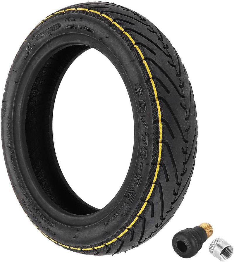 ZAITUO 60/70-6.5 10-inch Rubber Explosion-proof Tubeless Tire + Schrader Straight nozzle Replacement for Segway Ninebot Max G30LP G30 G30E Electric Kick Scooter Tyre Wheel Parts (1) - Image 1